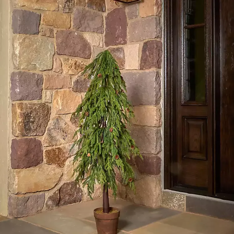 Christmas Arrangements & Garland>Kirklands Home Potted Soft Touch Norfolk Pine Tree, 48 in. Green