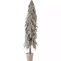 Christmas Arrangements & Garland>Kirklands Home Potted Soft Touch Snowy Norfolk Pine Tree, 60 in.