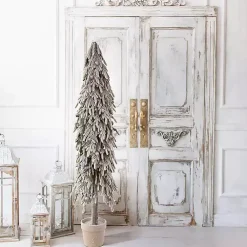 Christmas Arrangements & Garland>Kirklands Home Potted Soft Touch Snowy Norfolk Pine Tree, 60 in.