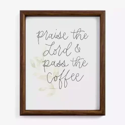Kirklands Home Praise the Lord Framed Wall Plaque White
