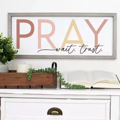 Kirklands Home Pray Wait Trust Wall Plaque Sale