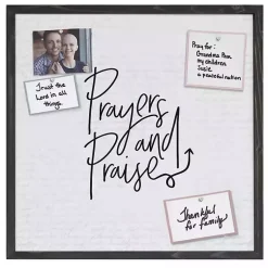 Memo & Chalkboards>Kirklands Home Prayers and Praise Framed Pinboard Black