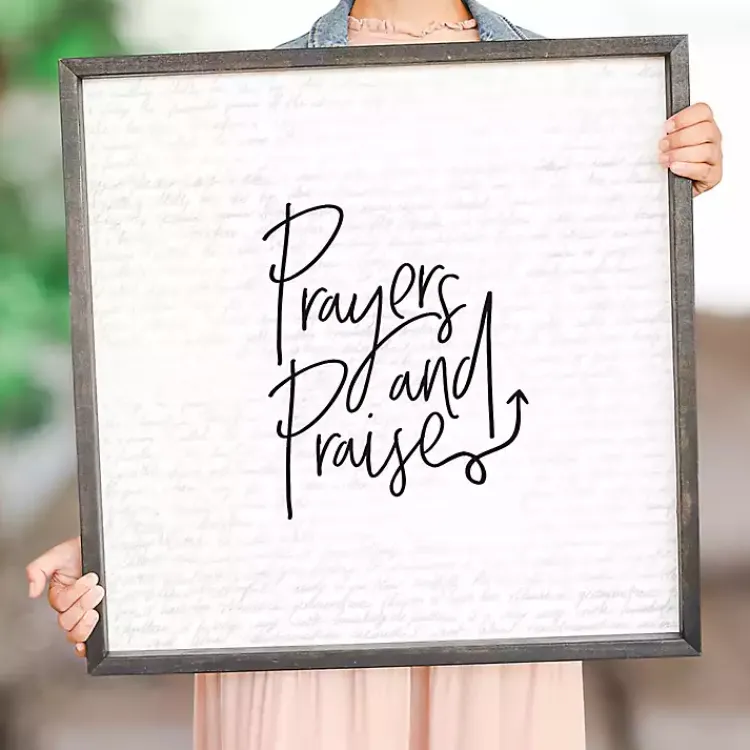 Memo & Chalkboards>Kirklands Home Prayers and Praise Framed Pinboard Black