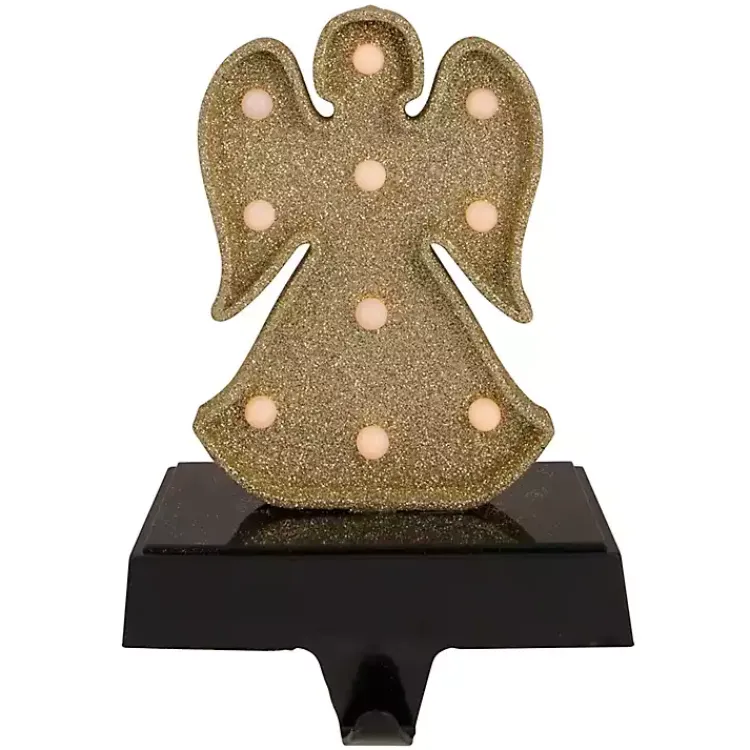 Christmas Stockings & Stocking Holders>Kirklands Home Pre-lit Angel Christmas Stocking Holder Gold