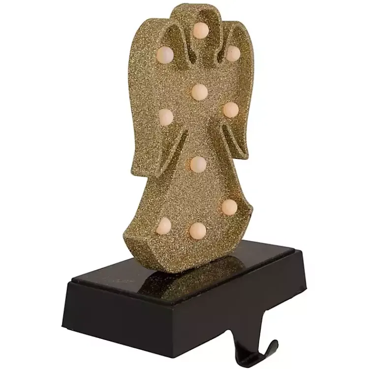 Christmas Stockings & Stocking Holders>Kirklands Home Pre-lit Angel Christmas Stocking Holder Gold