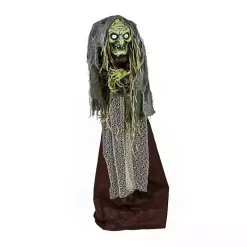 Halloween>Kirklands Home Pre-Lit Animated Shrouded Witch Outdoor Decoration