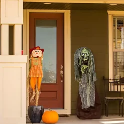 Halloween>Kirklands Home Pre-Lit Animated Shrouded Witch Outdoor Decoration