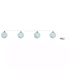 Christmas Tree Decorations>Kirklands Home Pre-Lit Crackle Glass Ornament Garland Blue