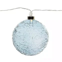 Christmas Tree Decorations>Kirklands Home Pre-Lit Crackle Glass Ornament Garland Blue