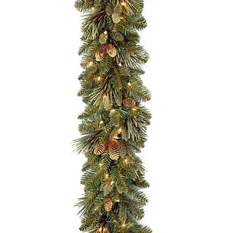 Christmas Arrangements & Garland>Kirklands Home Pre-Lit Carolina Pine Christmas Garland, 9 ft.