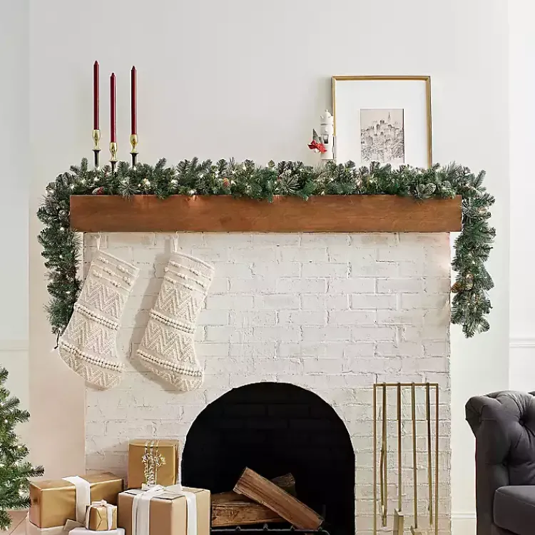 Christmas Arrangements & Garland>Kirklands Home Pre-Lit Carolina Pine Christmas Garland, 9 ft.