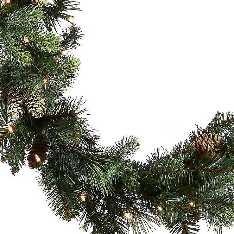 Christmas Arrangements & Garland>Kirklands Home Pre-Lit Carolina Pine Christmas Garland, 9 ft.