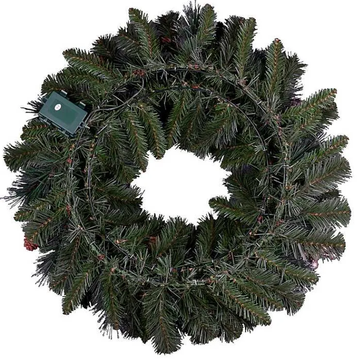 Christmas Wreaths>Kirklands Home Pre-Lit Crestwood Gold Spruce Christmas Wreath