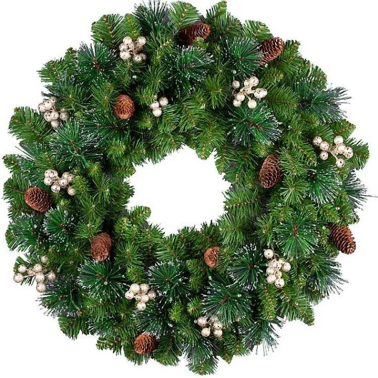 Christmas Wreaths>Kirklands Home Pre-Lit Crestwood Gold Spruce Christmas Wreath
