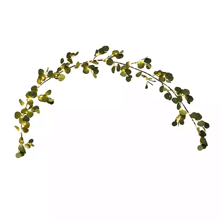 Arrangements & Greenery>Kirklands Home Pre-Lit Eucalyptus Battery Operated Garland Green