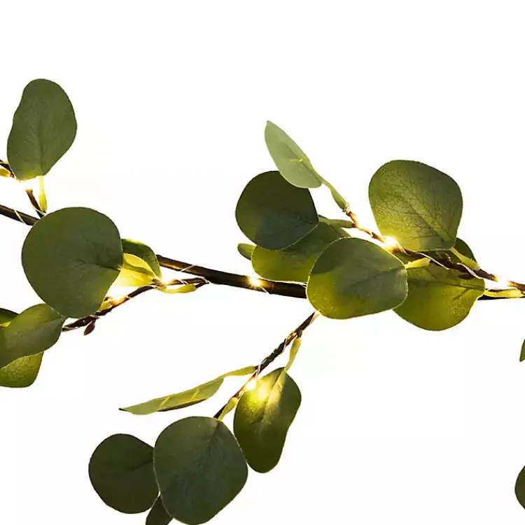 Arrangements & Greenery>Kirklands Home Pre-Lit Eucalyptus Battery Operated Garland Green