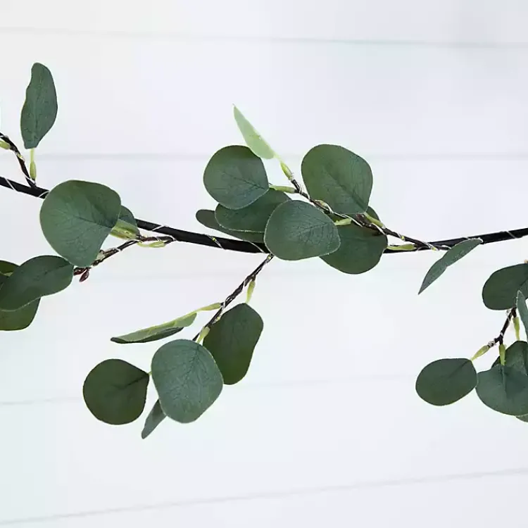 Arrangements & Greenery>Kirklands Home Pre-Lit Eucalyptus Battery Operated Garland Green