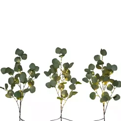 Stems & Bouquets>Kirklands Home Pre-Lit Eucalyptus 3-pc. Bouquet Green