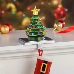 Christmas Stockings & Stocking Holders>Kirklands Home Pre-Lit Evergreen Christmas Stocking Hanger