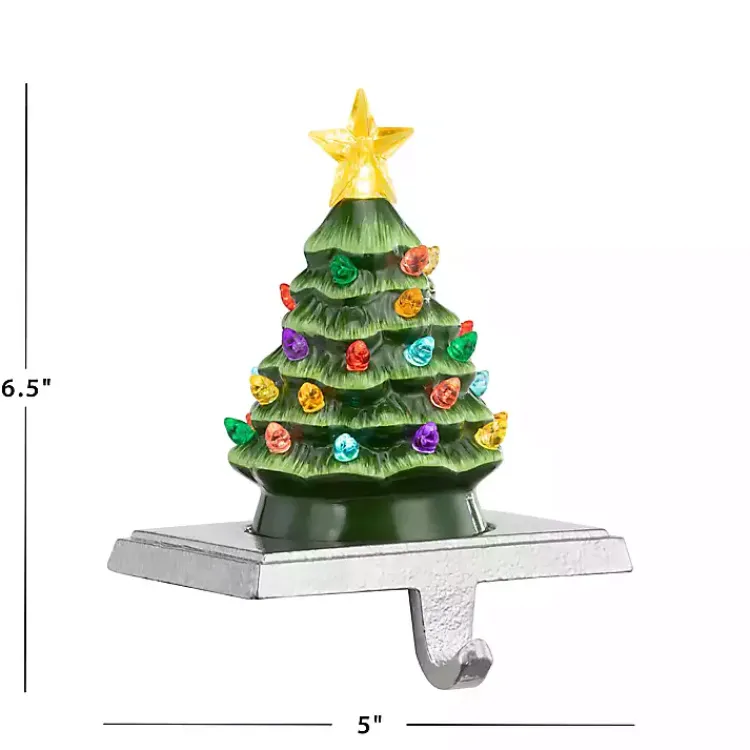 Christmas Stockings & Stocking Holders>Kirklands Home Pre-Lit Evergreen Christmas Stocking Hanger