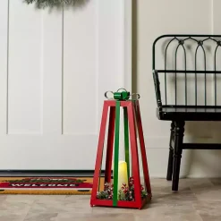 Christmas Decorations>Kirklands Home Pre-Lit Flocked Christmas Greenery Lantern, 22 in.