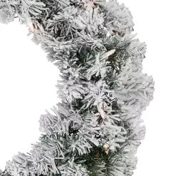 Christmas Wreaths>Kirklands Home Pre-Lit Flocked Madison Pine Wreath White