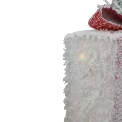 Outdoor Christmas Decorations>Kirklands Home Pre-Lit Frosted Rattan Gift Boxes, Set of 3 White