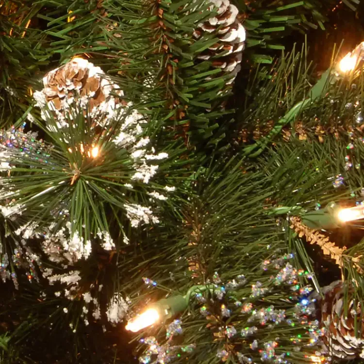 Christmas Arrangements & Garland>Kirklands Home Pre-Lit Glittery Pine Christmas Garland, 9 ft.