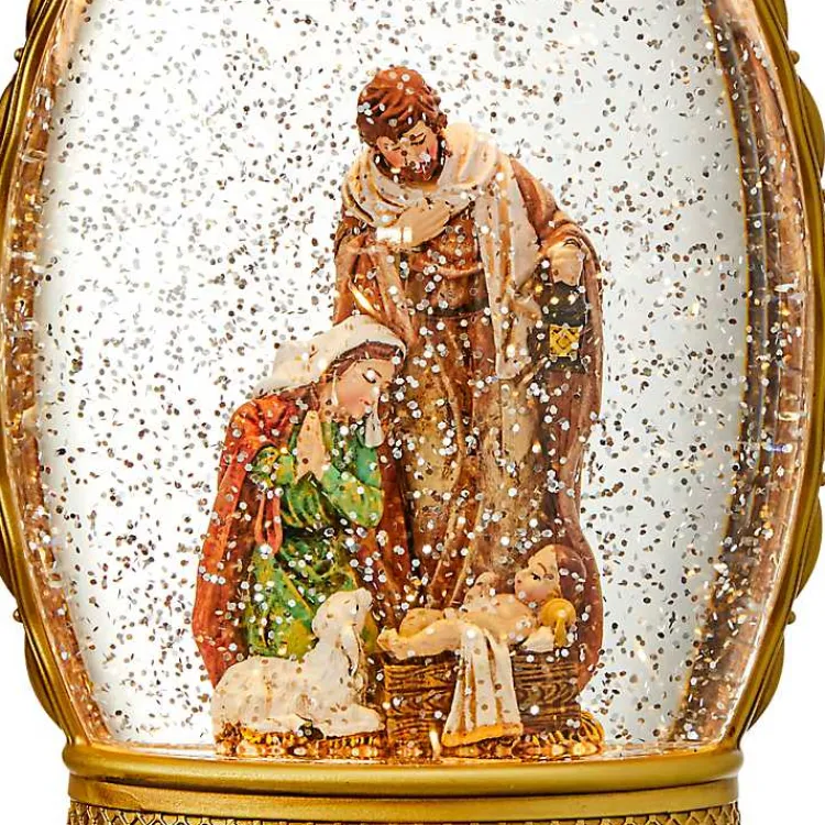 Christmas Decorations>Kirklands Home Pre-Lit en Crown Holy Family Snow Globe Gold