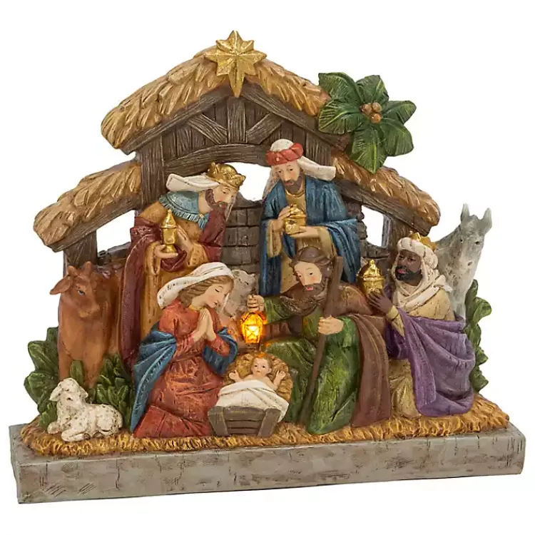 Christmas Decorations>Kirklands Home Pre-Lit Holy Family Stable Christmas Nativity