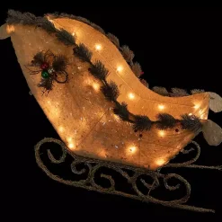 Outdoor Christmas Decorations>Kirklands Home Pre-Lit Sleigh Decoration Ivory