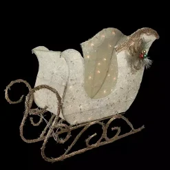 Outdoor Christmas Decorations>Kirklands Home Pre-Lit Sleigh Decoration Ivory