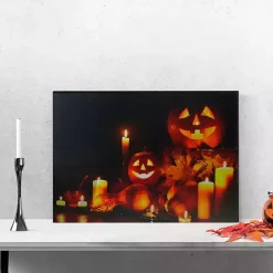 Halloween>Kirklands Home Pre-Lit Jack O' Lantern Canvas Art Print
