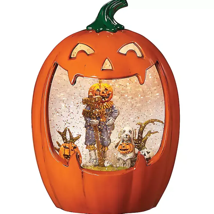 Halloween>Kirklands Home Pre-Lit Jack O Lantern Scene Decoration Orange