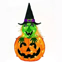 Halloween>Kirklands Home Pre-lit Jack O Lantern Witch Outdoor Decoration