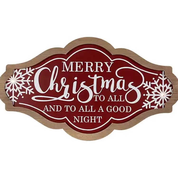 Christmas Art & Wall Decor>Kirklands Home Pre-Lit Merry Christmas to All Wall Plaque