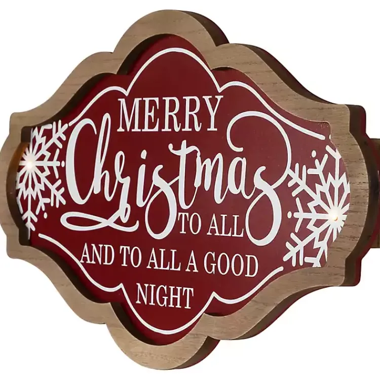 Christmas Art & Wall Decor>Kirklands Home Pre-Lit Merry Christmas to All Wall Plaque
