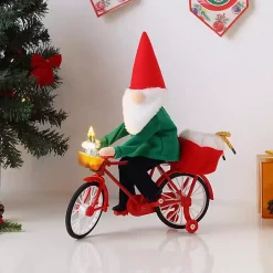 Christmas Decorations>Kirklands Home Pre-Lit Moving Christmas Gnome Bicycle Figurine