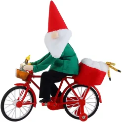 Christmas Decorations>Kirklands Home Pre-Lit Moving Christmas Gnome Bicycle Figurine