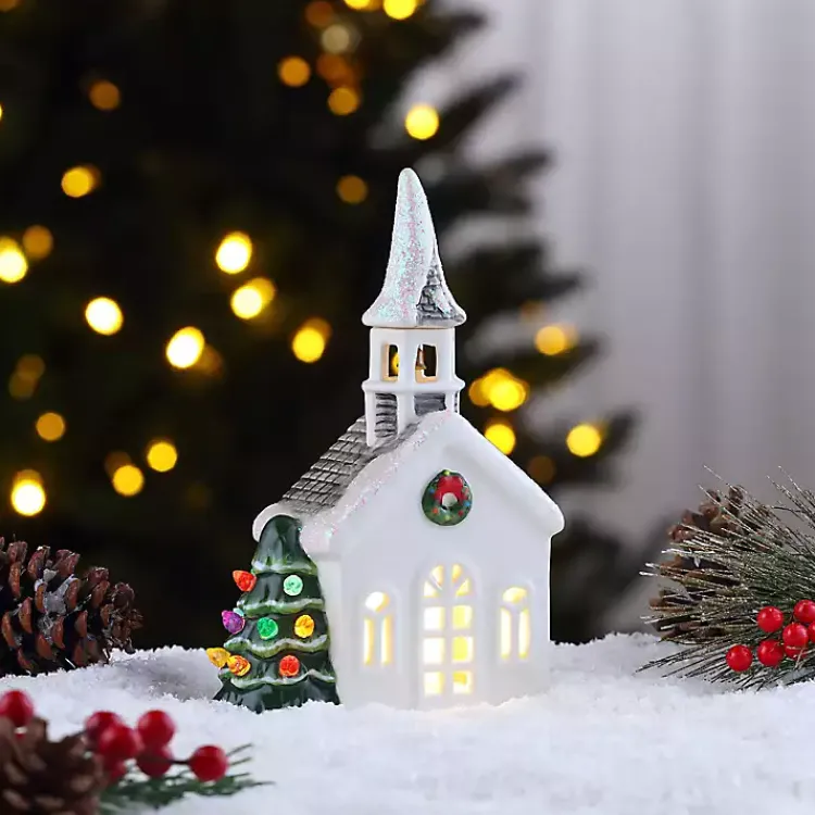 Christmas Decorations>Kirklands Home Pre-Lit Nostalgic Christmas Church
