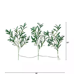 Stems & Bouquets>Kirklands Home Pre-Lit Olive Branch 3-pc. Bouquet Green
