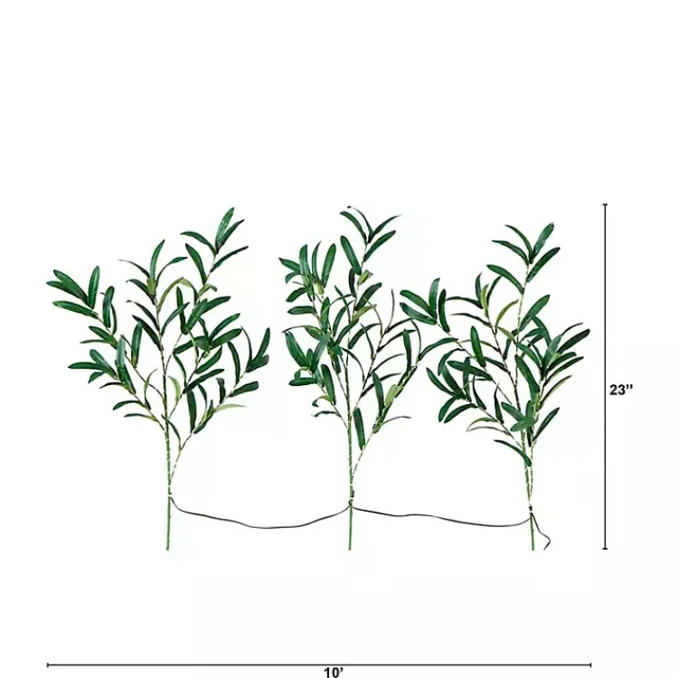 Stems & Bouquets>Kirklands Home Pre-Lit Olive Branch 3-pc. Bouquet Green