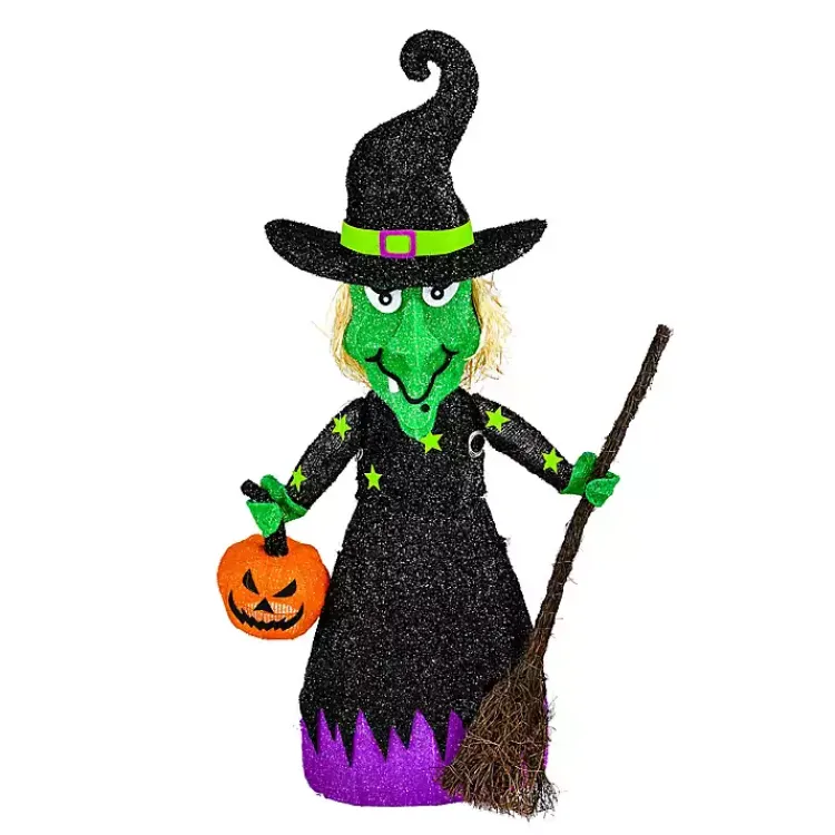 Halloween>Kirklands Home Pre-Lit Outdoor Witch Decoration