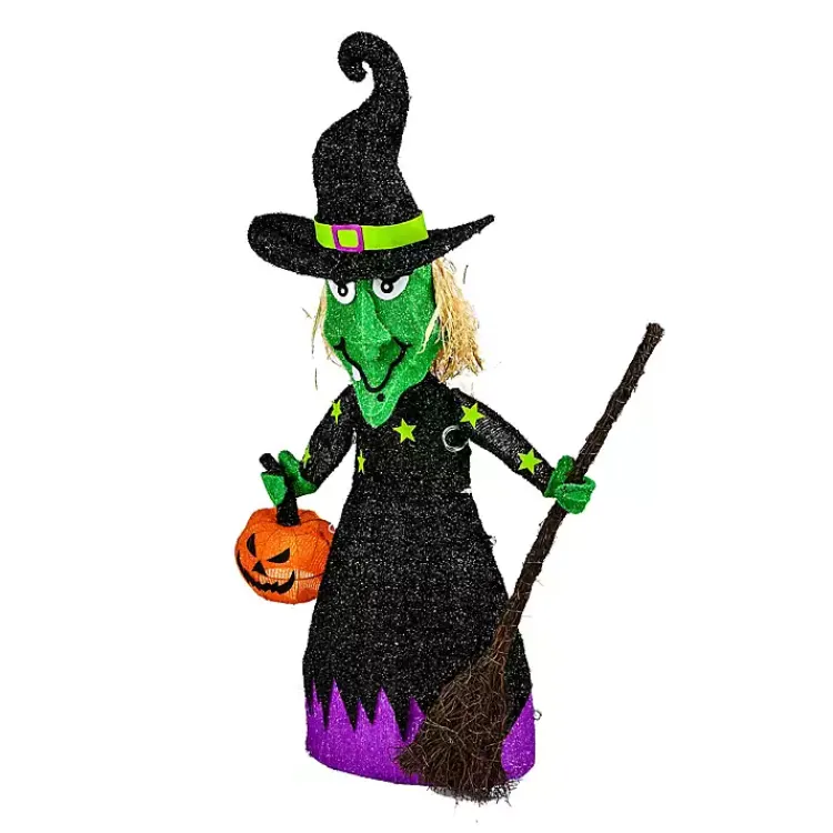 Halloween>Kirklands Home Pre-Lit Outdoor Witch Decoration
