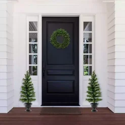 Christmas Arrangements & Garland>Kirklands Home Pre-Lit 3-pc. Christmas ery Set Green