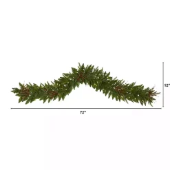 Christmas Arrangements & Garland>Kirklands Home Pre-Lit Pine and Berry Garland Green