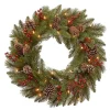 Wreaths>Kirklands Home Pre-Lit Pine Cone Bristle Berry Christmas Wreath