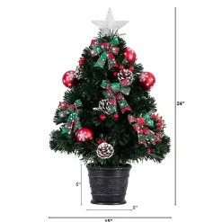 Christmas Arrangements & Garland>Kirklands Home Pre-Lit Plaid Bow Christmas Tree Arrangement