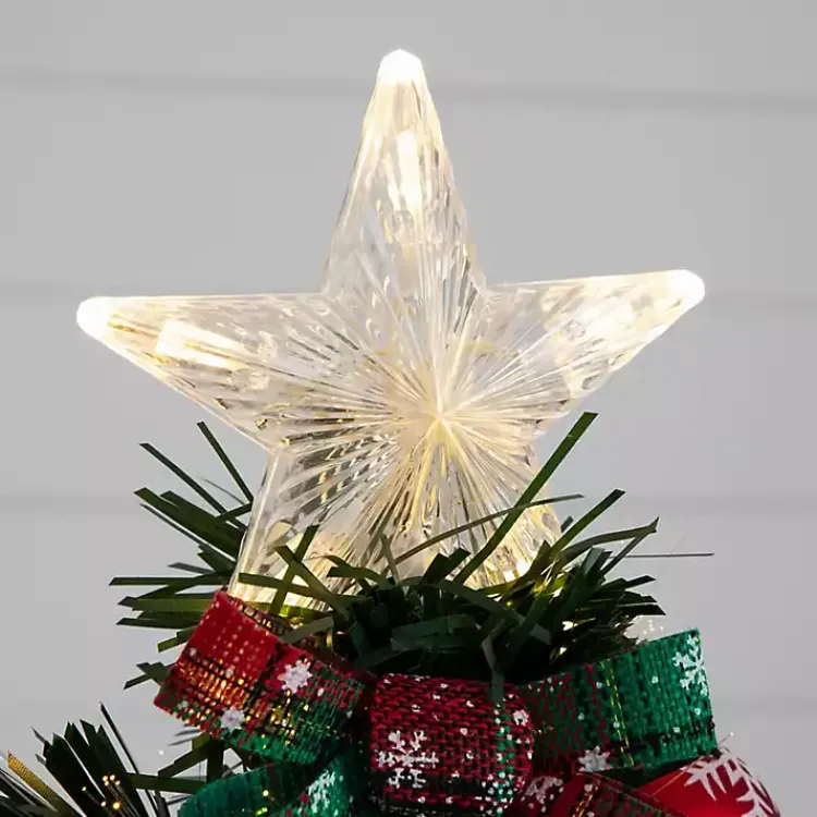Christmas Arrangements & Garland>Kirklands Home Pre-Lit Plaid Bow Christmas Tree Arrangement