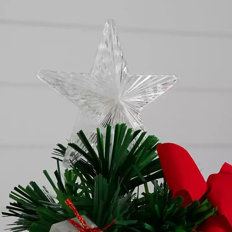 Christmas Arrangements & Garland>Kirklands Home Pre-Lit Red Bow Christmas Tree Arrangement